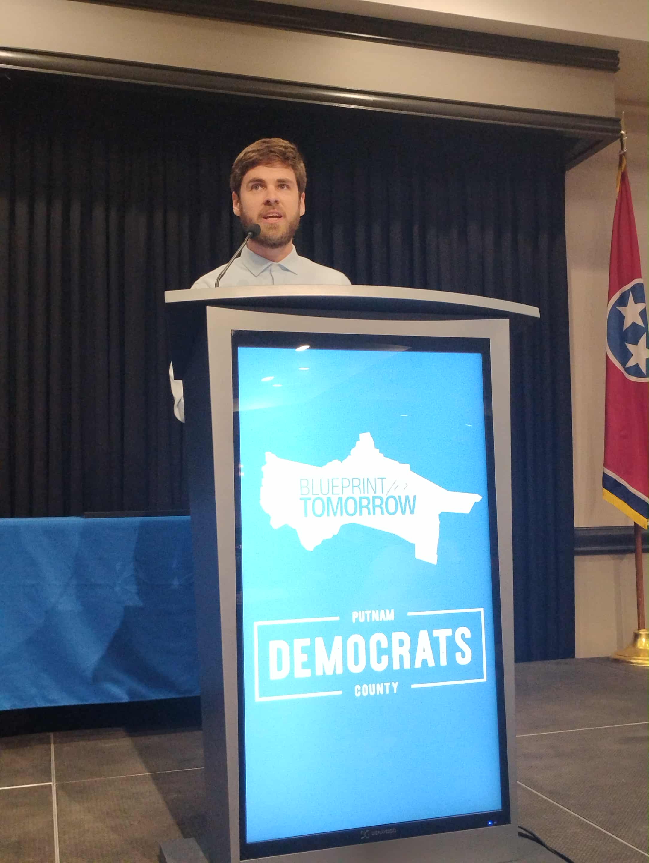 Brendan announcing his candidacy at the democracy dinner
